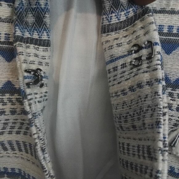 Greylin x Anthropologie NWT Sz. S Tweed Frayed Crop Jacket Blazer MSRP 148 - Picture 13 of 16